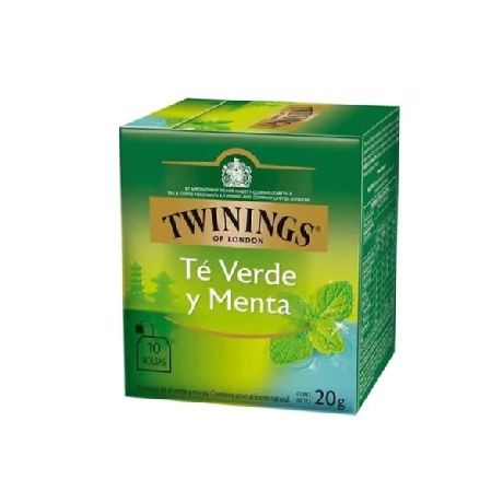 TE TWININGS VERDE Y MENTA X 10 UN.