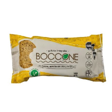 GALLETAS BOCCONE INTEGRALES AVENA, CHIA Y LIMON 145 GR.