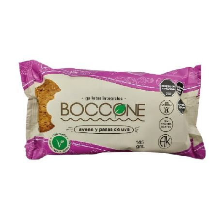 GALLETAS BOCCONE INTEGRALES AVENA Y PASAS X 145 GR.