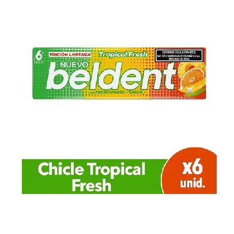 CHICLE BELDENT TROPICAL MIX X 20 GR.