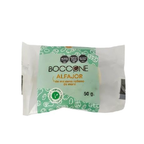 ALFAJOR BOCCONE MAICENA  RELLENO PASTA DE MANI X 50 GR.