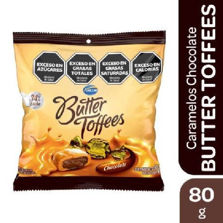 CARAMELOS BUTTER TOFFEES CHOCOLATE X 80 GR.