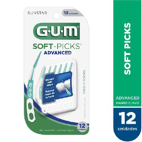 PALILLOS DE PLASTICO Y HULE GUM ADVANCED CON ESTUCHE X 12 UN.