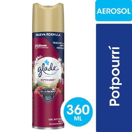 DESODORANTE DE AMBIENTE GLADE POTPOURRI AEROSOL X 360 ML.