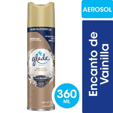 DESODORANTE DE AMBIENTE GLADE VAINILLA AEROSOL X 360 ML.