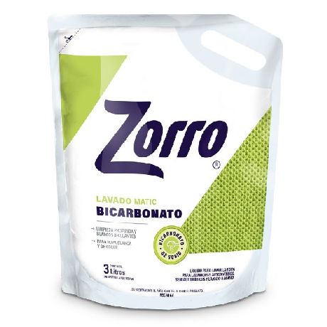 JABON LIQUIDO ZORRO CON BICARBONATO X 3LT.