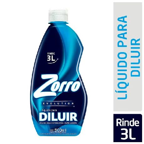 JABON LIQUIDO ZORRO DILUIBLE EVOLUTION FRAGANCIA DURADERA X 500ML.