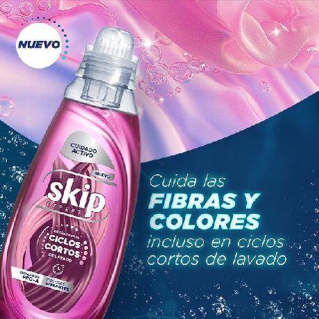 JABÓN LÍQUIDO CONCENTRADO SKIP PARA CICLO CORTO CUIDADO ACTIVO BOTELLA X 800 ML.