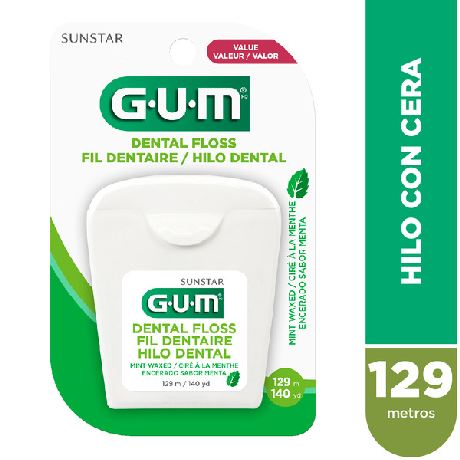 HILO DENTAL G.U.M CERA MENTOLADA X 129 MT.