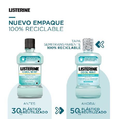 ENJUAGUE BUCAL LISTERINE COOL MINT ZERO X 500 ML.
