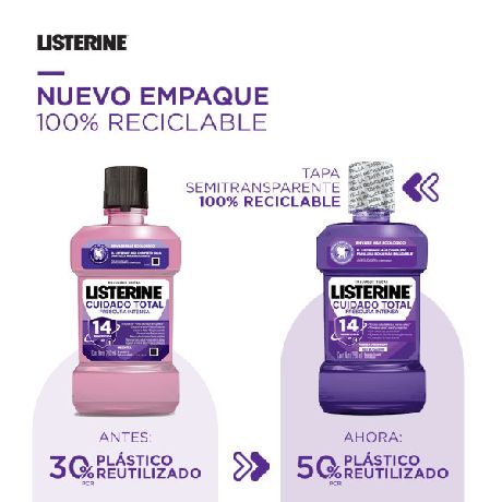 ENJUAGUE BUCAL LISTERINE CUIDADO TOTAL X 250 ML.