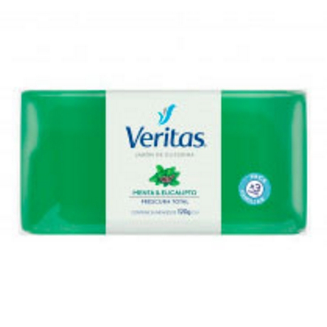 JABON DE TOCADOR VERITAS GLICERINA MENTA Y EUCALIPTO X 120 GR. X 3 UN.