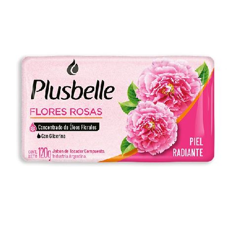 JABON DE TOCADOR PLUSBELLE FLORES ROSASX120GR.