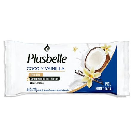 JABON DE TOCADOR PLUSBELLE COCO&VAINILLA X3 X120G