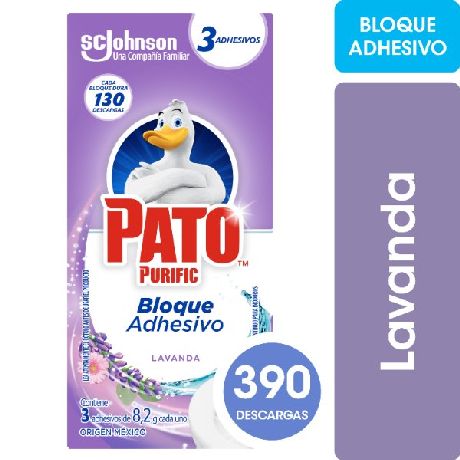 LIMPIADOR ADHESIVO PATO PARA INODOROS LAVANDA X 24 GR.