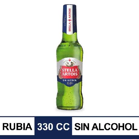 CERVEZA STELLA ARTOIS SIN ALCOHOL BOTELLA X 330 CC.