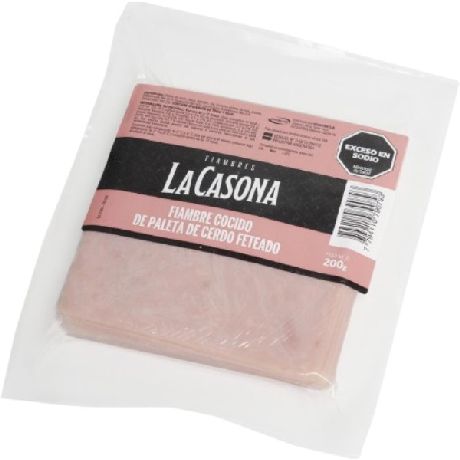 FIAMBRE COCIDO DE PALETA DE CERDO LA CASONA FETEADO X 200 GR.
