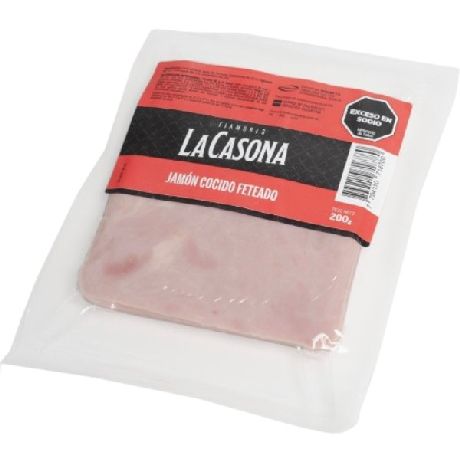JAMON COCIDO LA CASONA FETEADO X 200 GR.