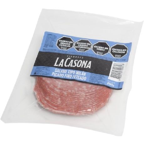 SALAME TIPO MILAN PICADO FINO LA CASONA FETEADO X 200 GR.