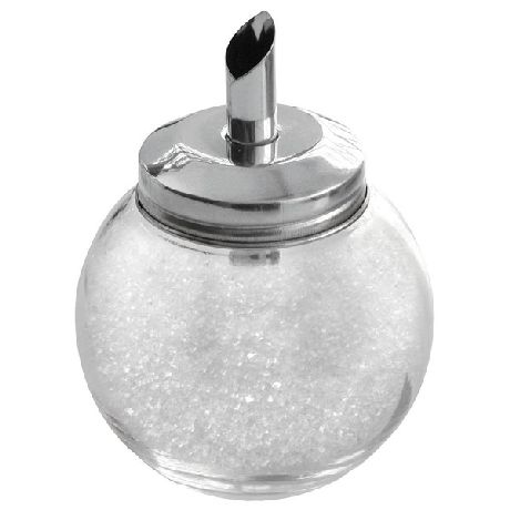 AZUCARERA CAROL VIDRIO C/PICO VERTEDOR AC. INOX. - ART. 3028
