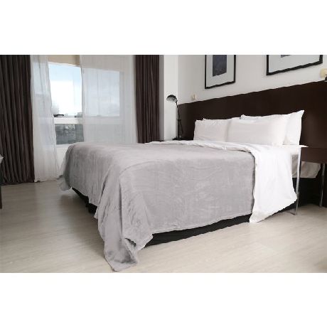 FRAZADA CATANA HOME FLANNEL TWIN 160 X 220CM GRIS CLARO