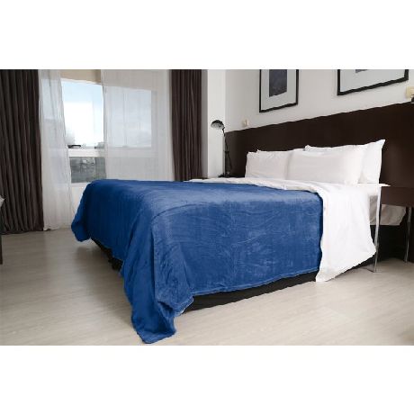 FRAZADA CATANA HOME FLANNEL QUEEN 220 X 240CM MARINO