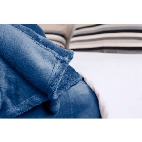 FRAZADA CATANA HOME FLANNEL QUEEN 220 X 240CM MARINO
