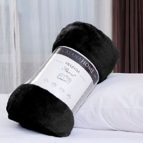 FRAZADA CATANA HOME FLANNEL KING 270 X 240CM NEGRO