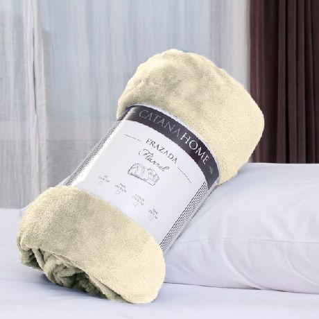 FRAZADA CATANA HOME FLANNEL KING 270 X 240CM NATURAL