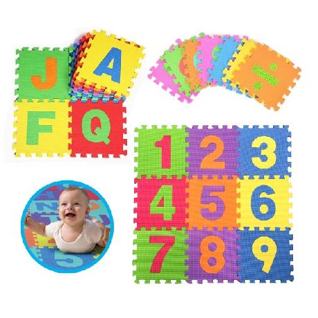 PISO DE GOMA EVA BABY GUS LETRAS Y NÚMEROS X 27 PZS. ART. 55222