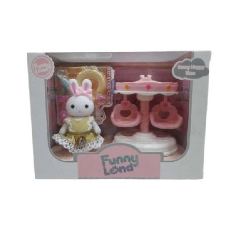 SET DE CONEJITOS FUNNY LAND CON ACCESORIOS SILLAS ROTADORAS X UN. ART. FT793C