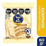 ALFAJOR BON O BON TRIPLE BLANCO X 60 GR.