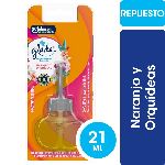 DESODORANTE DE AMBIENTE GLADE ACEITE NARANJO Y ORQUÍDEAS REPUESTO X 21 ML.