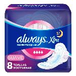 TOALLA FEMENINA ALWAYS TRIPLE PROTECCION NOCHE SUAVE X8 UN.