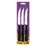 CUCHILLO TRAMONTINA NEW KOLOR X 3 PZAS NEGRO - ART. 23160/304