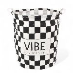 CESTO ROPA CUADROS BLANCO Y NEGRO 40X50 CM. - ART. B4385