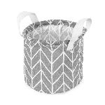 CESTA PEQUEÑA REDONDA GRIS Y BLANCO 16X16 CM. - ART. RAN11106