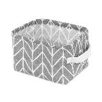 CESTA PEQUEÑA RECTANGULAR GRIS Y BLANCO 18X47X12 CM. - ART. RAN11105