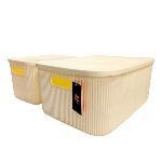 CANASTO A RAYAS C/TAPA MEDIANO 37X26X17 CM. - ART. 26483