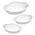 SET X 3 FUENTES MARINEX OPALINE BLANCO HORNO OVALADOS 39.8X7X19.7 CM. - ART. 159603