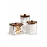 SET X 3 FRASCOS ACRILICO Y MADERA DEKO HOGAR MR1705 MR1705