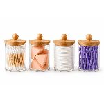 SET X 4 FRASCOS ACRILICO Y BAMBU DEKO HOGAR MR1593 - 6.5X11CM MR1593