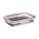 HERMETICO TRAVA MAIS RECTANGULAR 1.1L. TAPA C/CIERRE NEGRO 25X17.5X5.2 CM. - ART. 14348