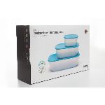 SET X 3 CONTENEDOR BIPO NEGRO RECTANGULAR - ART. 19070002
