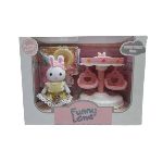 SET DE CONEJITOS FUNNY LAND CON ACCESORIOS SILLAS ROTADORAS X UN. ART. FT793C