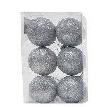 GLOBO 4 CM GLITTER PLATA X 6 UNIDADES. - ART.51211
