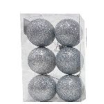 GLOBO ART.51213 6CM GLITTER PLATA