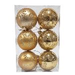 GLOBO 6CM ART.51123 ORO DECORADO (3 BRILLANTES 3 SATINADOS) X6