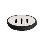 JABONERA OVAL PVC TALLERES CHICAGO NEGRO/CROMO 13*10*3CM 25602656