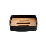 JABONERA PVC/BAMBU RECT TALLERES CHICAGO NEGRO/NAT 11*8*3CM 25602647